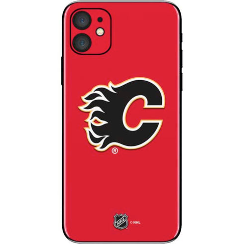 NHL Calgary Flames Solid Background iPhone 11 Skin