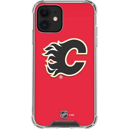 NHL Calgary Flames Solid Background iPhone 12 Clear Case