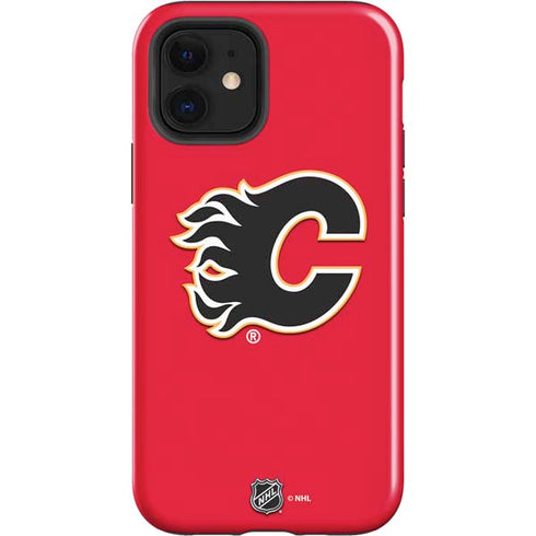 NHL Calgary Flames Solid Background iPhone 12 Impact Case