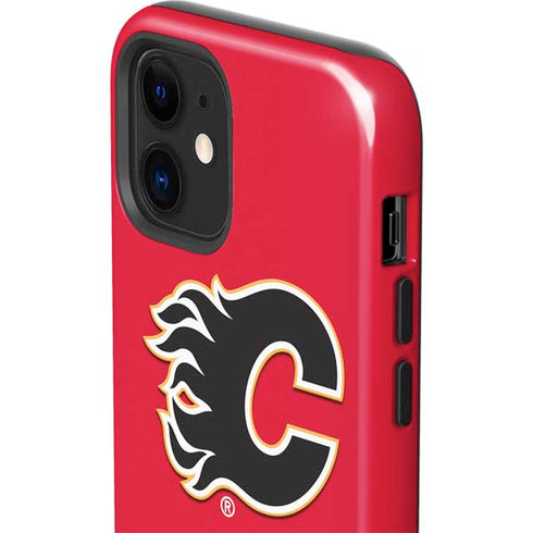 NHL Calgary Flames Solid Background iPhone 12 Impact Case