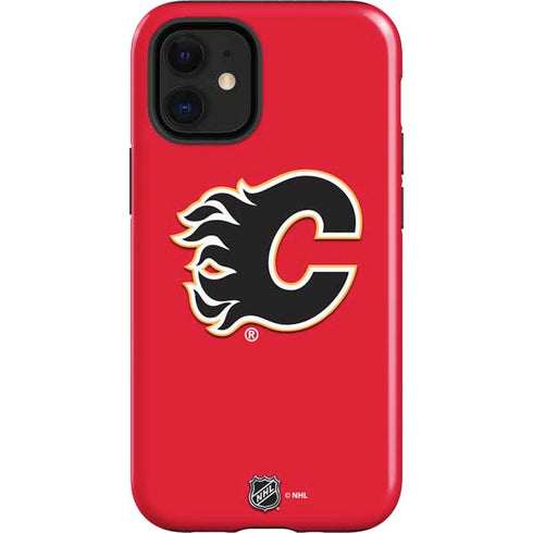NHL Calgary Flames Solid Background iPhone 12 Mini Impact Case