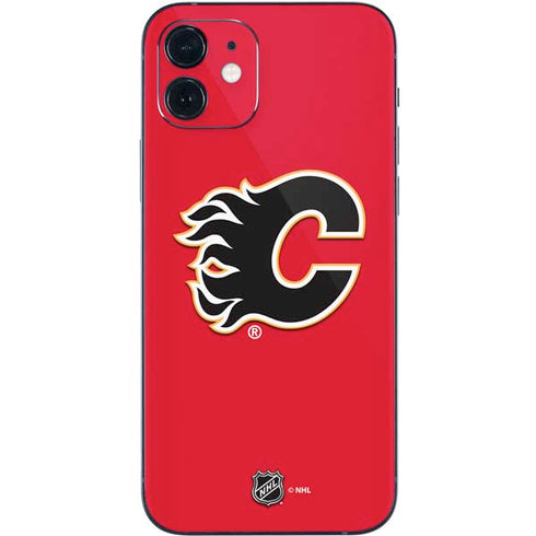 NHL Calgary Flames Solid Background iPhone 12 Mini Skin