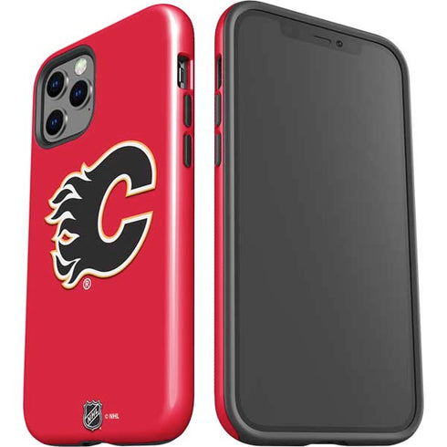 NHL Calgary Flames Solid Background iPhone 12 Pro Impact Case
