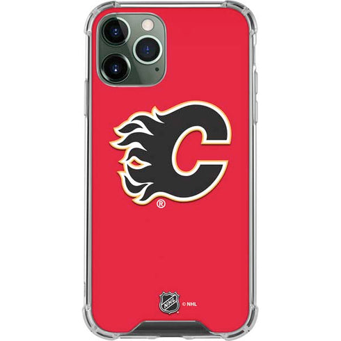 NHL Calgary Flames Solid Background iPhone 12 Pro Max Clear Case