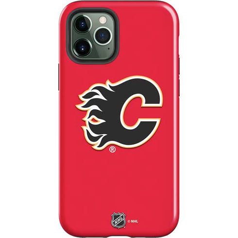 NHL Calgary Flames Solid Background iPhone 12 Pro Max Impact Case