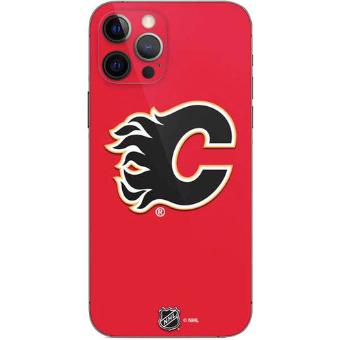 NHL Calgary Flames Solid Background iPhone 12 Pro Skin
