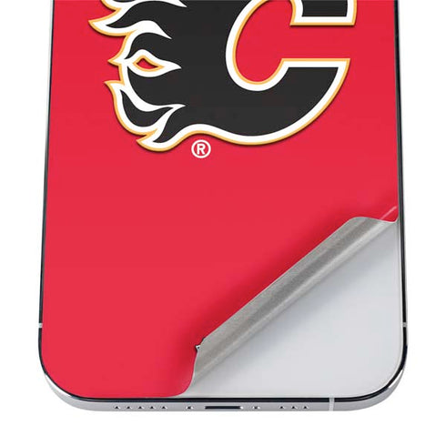 NHL Calgary Flames Solid Background iPhone 12 Pro Skin