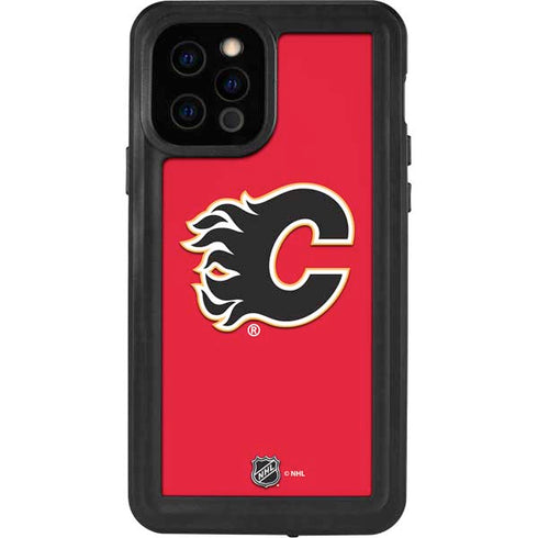 NHL Calgary Flames Solid Background iPhone 12 Pro Waterproof Case