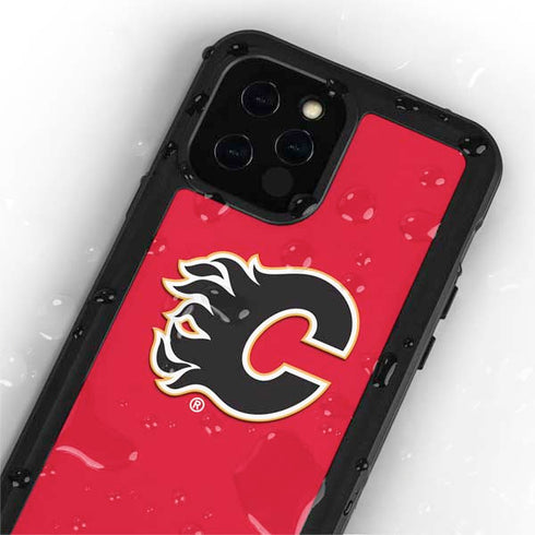 NHL Calgary Flames Solid Background iPhone 12 Pro Waterproof Case