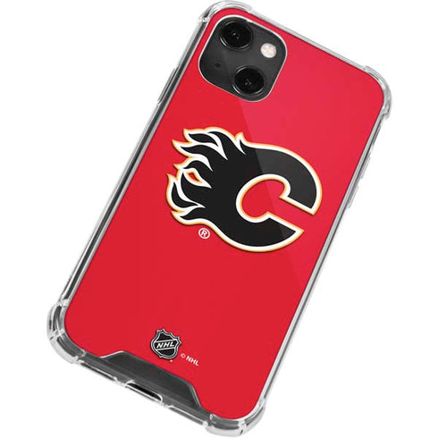 NHL Calgary Flames Solid Background iPhone 13 Mini Clear Case