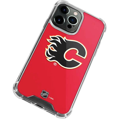 NHL Calgary Flames Solid Background iPhone 13 Pro Max Clear Case