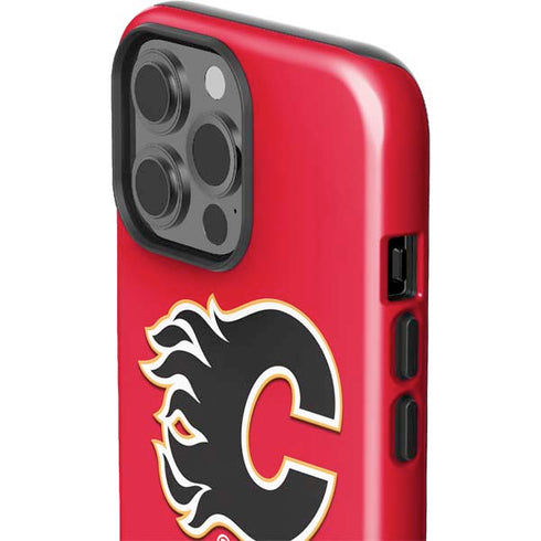 NHL Calgary Flames Solid Background iPhone 13 Pro Max Impact Case