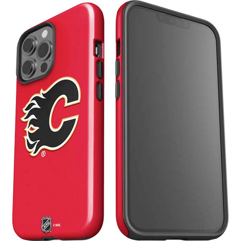 NHL Calgary Flames Solid Background iPhone 13 Pro Max Impact Case