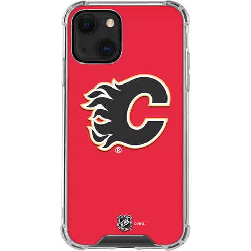 NHL Calgary Flames Solid Background iPhone 14 Plus Clear Case