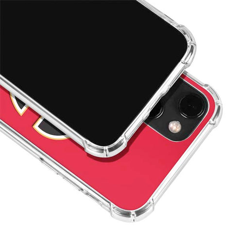 NHL Calgary Flames Solid Background iPhone 14 Plus Clear Case
