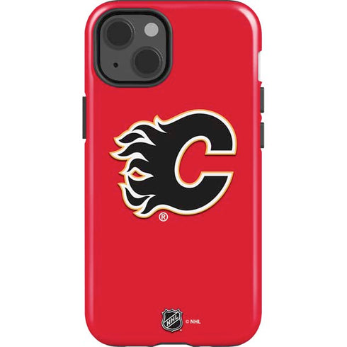 NHL Calgary Flames Solid Background iPhone 15 Impact Case