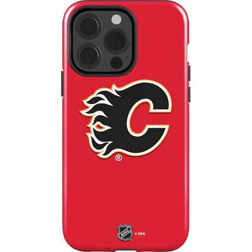 NHL Calgary Flames Solid Background iPhone 14 Pro Impact Case