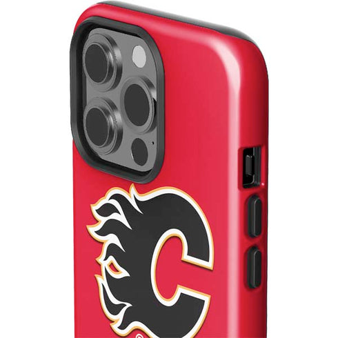 NHL Calgary Flames Solid Background iPhone 15 Pro Impact Case