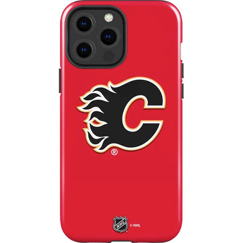 NHL Calgary Flames Solid Background iPhone 15 Pro Max Impact Case