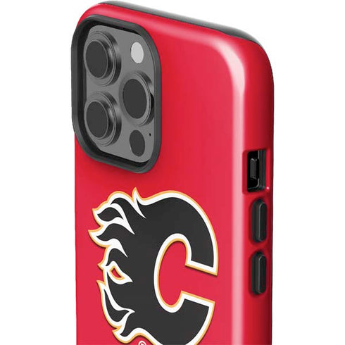 NHL Calgary Flames Solid Background iPhone 14 Pro Max Impact Case