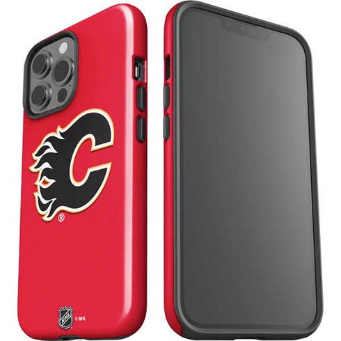 NHL Calgary Flames Solid Background iPhone 14 Pro Max Impact Case
