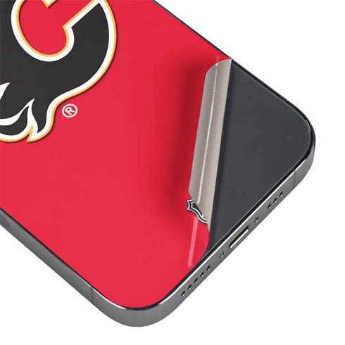 NHL Calgary Flames Solid Background iPhone 14 Pro Max Skin