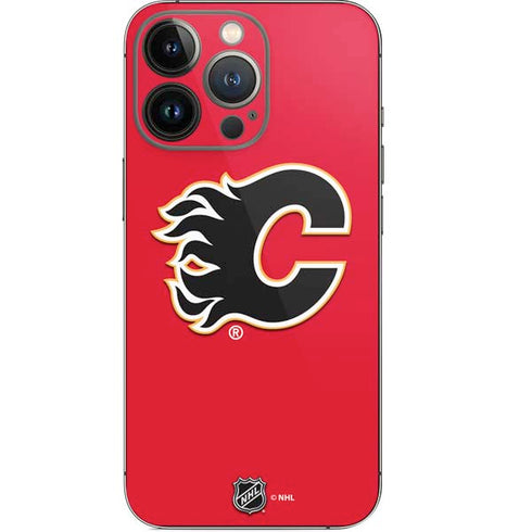NHL Calgary Flames Solid Background iPhone 14 Pro Skin