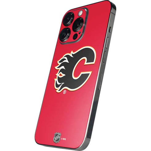 NHL Calgary Flames Solid Background iPhone 14 Pro Skin