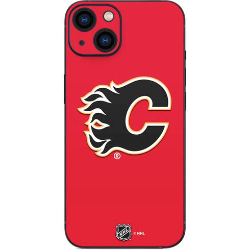 NHL Calgary Flames Solid Background iPhone 14 Skin