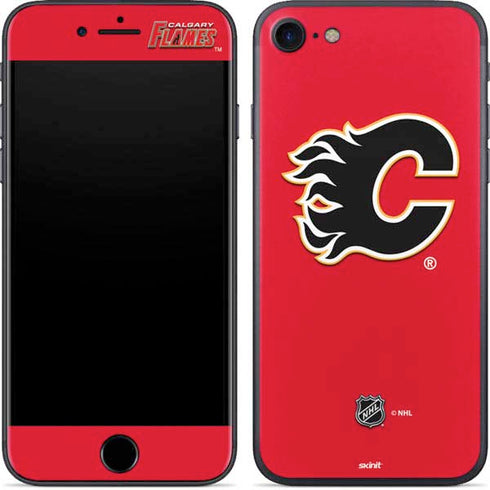 NHL Calgary Flames Solid Background iPhone 7 Skin