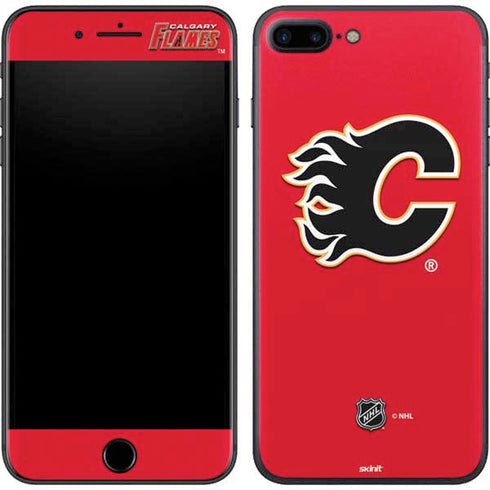 NHL Calgary Flames Solid Background iPhone 8 Plus Skin