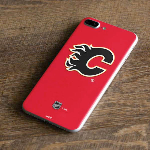 NHL Calgary Flames Solid Background iPhone 8 Plus Skin