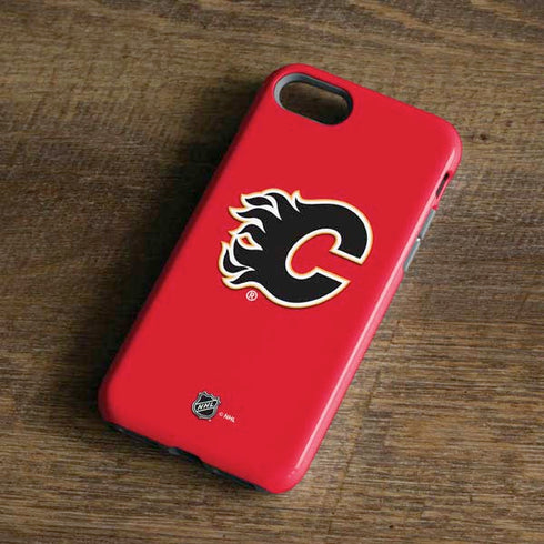NHL Calgary Flames Solid Background iPhone 8 Pro Case