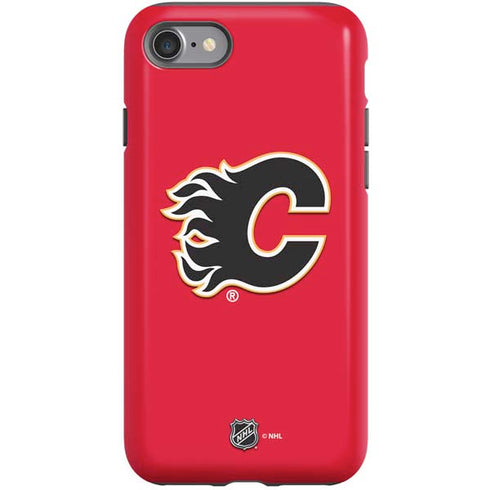 NHL Calgary Flames Solid Background iPhone SE (2nd & 3rd Gen) Pro Case
