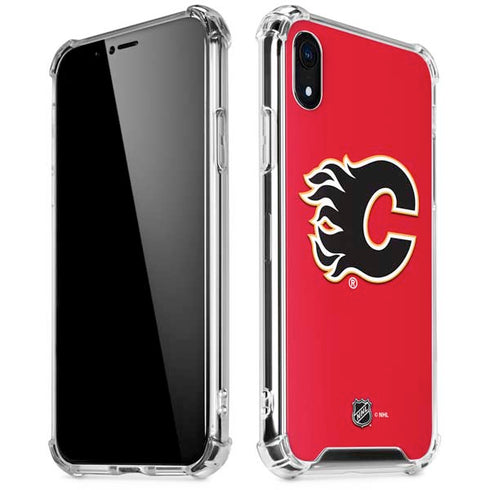 NHL Calgary Flames Solid Background iPhone XR Clear Case