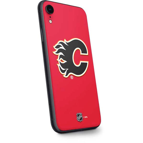 NHL Calgary Flames Solid Background iPhone XR Skin