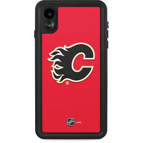 NHL Calgary Flames Solid Background iPhone XR Waterproof Case