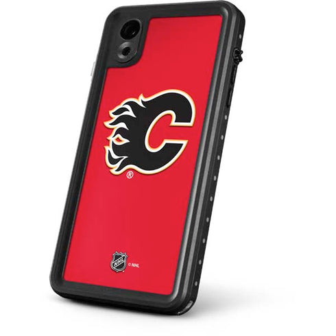 NHL Calgary Flames Solid Background iPhone XR Waterproof Case