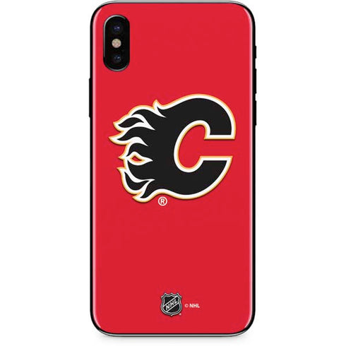 NHL Calgary Flames Solid Background iPhone XS Max Skin
