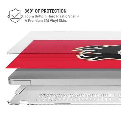 NHL Calgary Flames Solid Background MacBook Pro 15in (2016-19) Case plus Skin