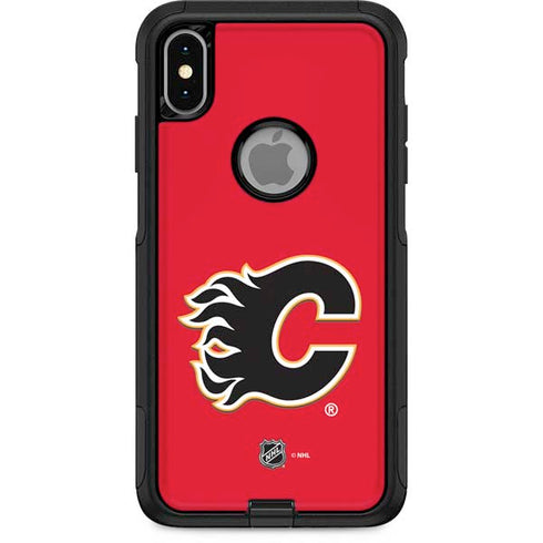 NHL Calgary Flames Solid Background Otterbox Commuter iPhone Skin