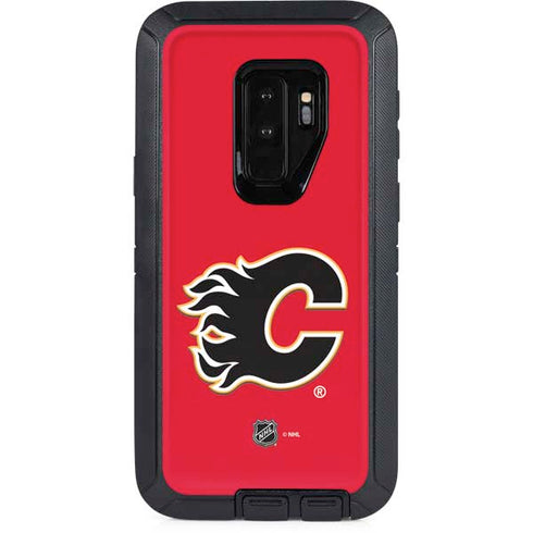 NHL Calgary Flames Solid Background Otterbox Defender Galaxy Skin