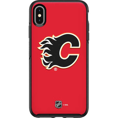 NHL Calgary Flames Solid Background Otterbox Symmetry iPhone Skin