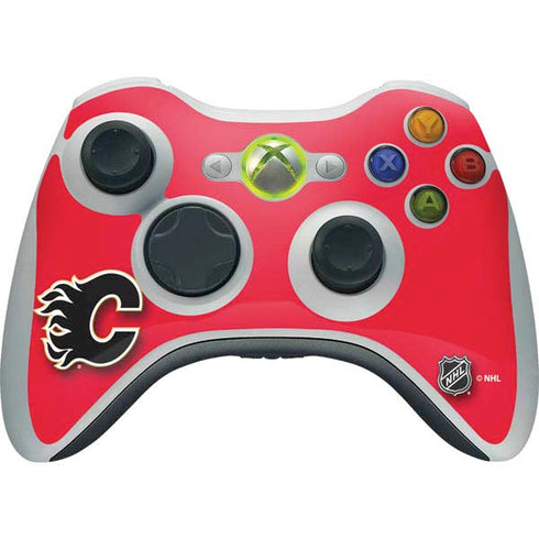 NHL Calgary Flames Solid Background Xbox 360 Wireless Controller Skin