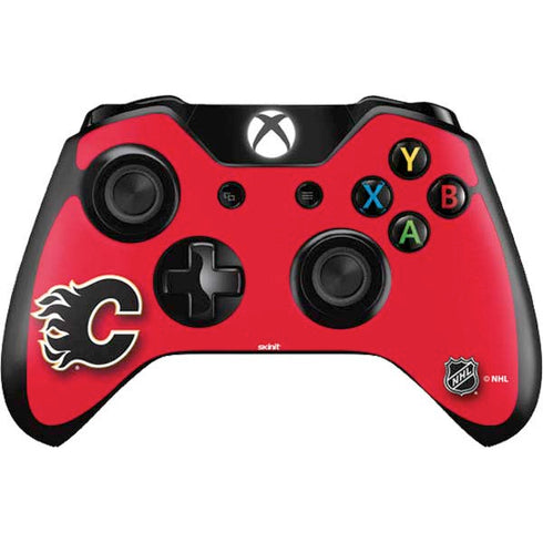 NHL Calgary Flames Solid Background Xbox One Controller Skin