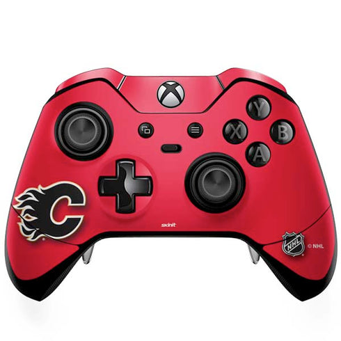 NHL Calgary Flames Solid Background Xbox One Elite Controller Skin