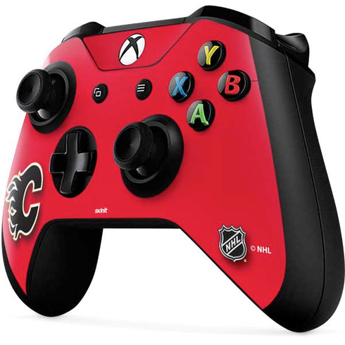 NHL Calgary Flames Solid Background Xbox One X Controller Skin