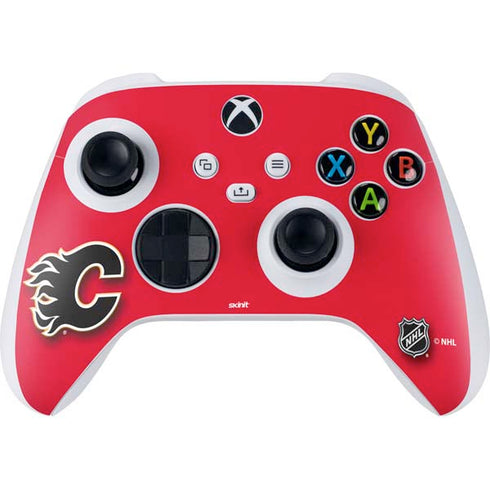 NHL Calgary Flames Solid Background Xbox Series S Controller Skin