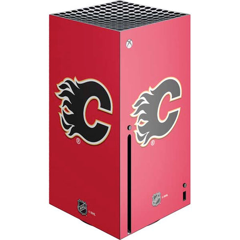 NHL Calgary Flames Solid Background Xbox Series X Console Skin