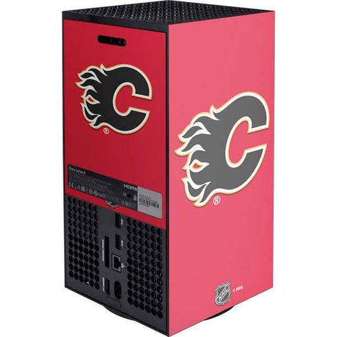 NHL Calgary Flames Solid Background Xbox Series X Console Skin